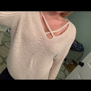 Cross cross knit sweater